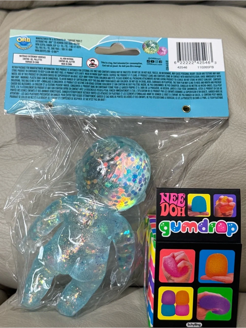 NEW Pink Needoh Gumdrop & Blue ORB Curiosity Onsies Baby Squishy Stress Toy